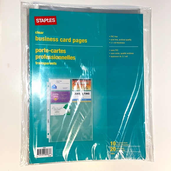 Staples binder clear business card pages - Picture 1 of 1